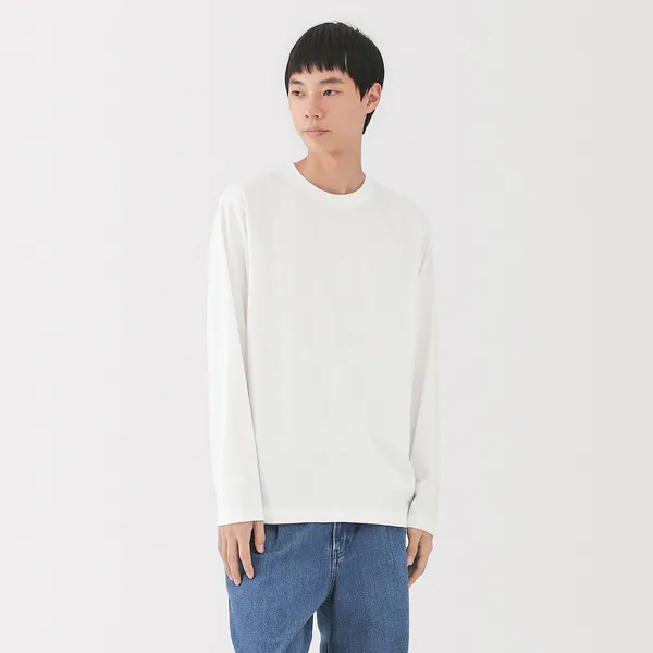 저지 크루넥 반소매 티셔츠